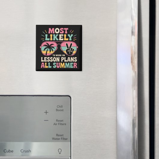 夏休みも授業計画に最も時間を費やす人 マグネット (インサイチュ (冷蔵庫))