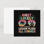 夏休みも授業計画に最も時間を費やす人 招待状 (正面/裏面)