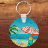 夏休みオンビーチくつろぎ キーホルダー (正面)