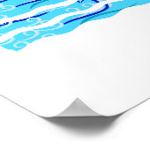 夏休みサーフィン波ビーチ家族の写真 ポスター (角)