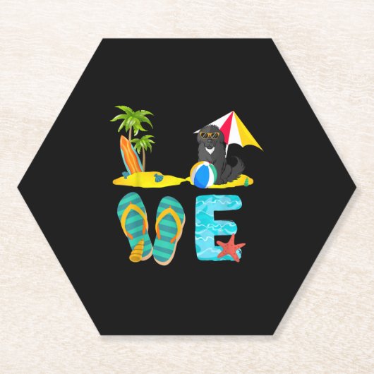 夏休みニューファンドランド | Love newfoundland ペーパーコースター (正面)