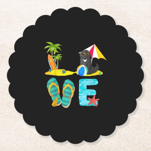 夏休みニューファンドランド | Love newfoundland ペーパーコースター (正面)