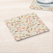 夏休みパターン スクエアペーパーコースター (アングル)