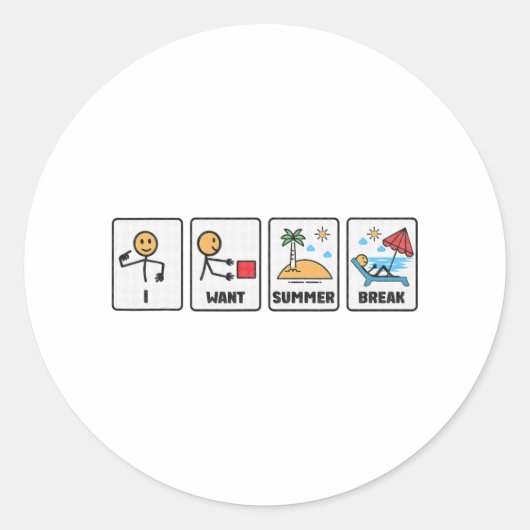 夏休み先生最終日3 ラウンドシール (正面)