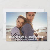 夏休み写真ウェディング日付を保存 招待状 (正面)