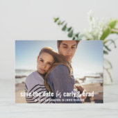 夏休み写真ウェディング日付を保存 招待状 (スタンド正面)
