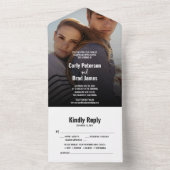 夏休み写真結婚の オールインワン招待状 (内側)