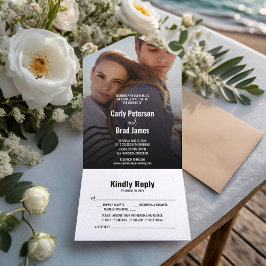 夏休み写真結婚の オールインワン招待状