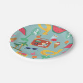 夏休み旅行トロピカルビーチ島かわいい ペーパープレート (アングル)