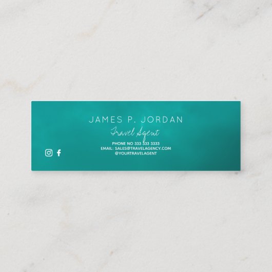 夏休み旅行代理店の名刺 スキニー名刺 (裏面)