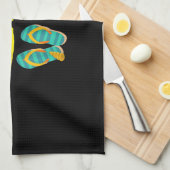 夏休み犬のプレゼント | newfieデザイン キッチンタオル (四つ折り)