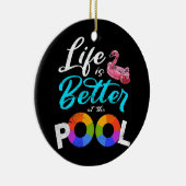 夏休み生活はプールフリップで良い セラミックオーナメント (右)