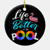 夏休み生活はプールフリップで良い セラミックオーナメント (裏面)