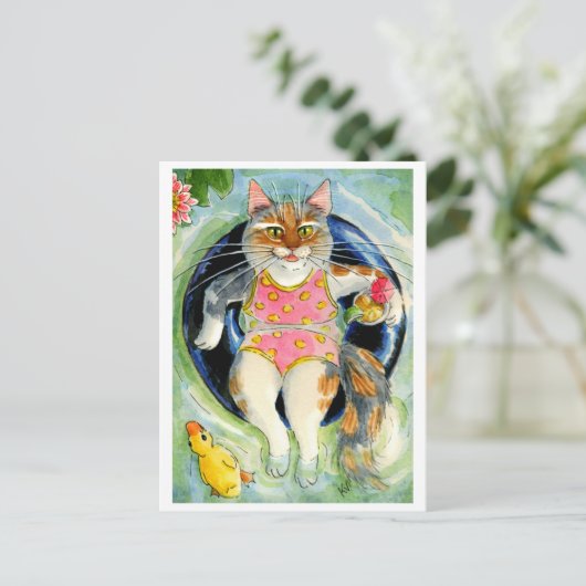 夏休み葉書、あなたがここにいたことを願う ポストカード (スタンド正面)