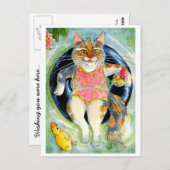 夏休み葉書、あなたがここにいたことを願う ポストカード (正面/裏面)