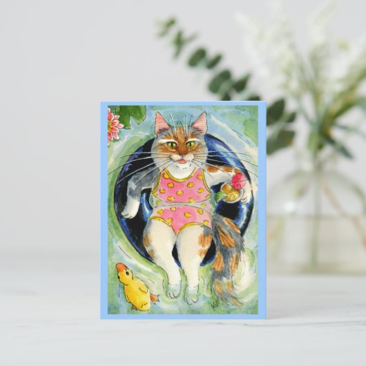 夏休み葉書、あなたがここにいたことを願う ポストカード (スタンド正面)