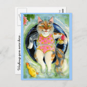 夏休み葉書、あなたがここにいたことを願う ポストカード (正面/裏面)