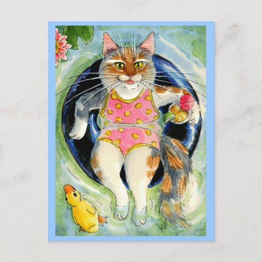 夏休み葉書、あなたがここにいたことを願う ポストカード (正面)