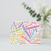 夏休み言葉クラウド ポストカード (スタンド正面)