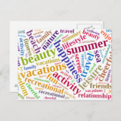 夏休み言葉クラウド ポストカード (正面/裏面)