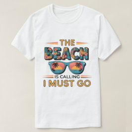 夏休み ビーチが呼んでいる 行かねば Tシャツ