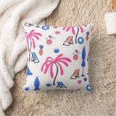 夏休み:ヤシの木パイナップルパターン クッション (ブランケット)
