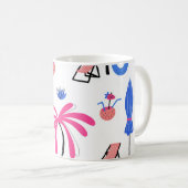 夏休み:ヤシの木パイナップルパターン コーヒーマグカップ (正面右)