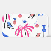 夏休み：ヤシの木パイナップルパターン Case-Mate iPhoneケース (裏面 (横))