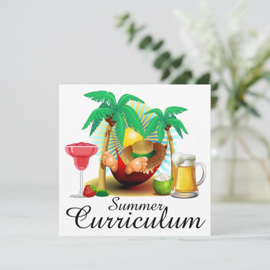 夏休み/休暇/退職パーティー 招待状 (スタンド正面)