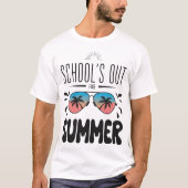 夏休み 学校終わり 先生の休暇 ビーチ Tシャツ (正面)