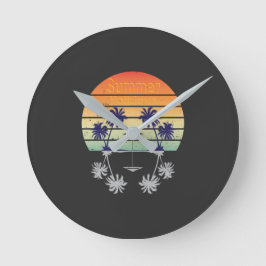 夏休みTシャツ ラウンド壁時計