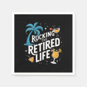 夏休退職したみ生活のおもしろい揺れ スタンダードカクテルナプキン (正面)