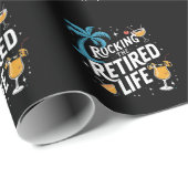 夏休退職したみ生活のおもしろい揺れ ラッピングペーパー (ロールコーナー)