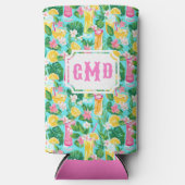 夏名門私立校風ののトロピカルカクテル |モノグラム スリム缶クーラー (正面)