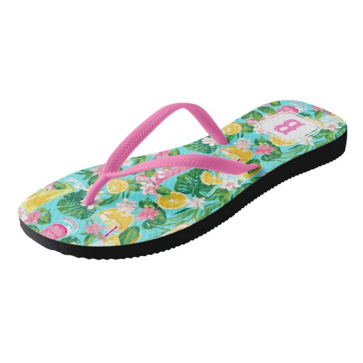 夏名門私立校風ののトロピカルカクテル |モノグラム ビーチサンダル (アングル)