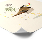 夏図解入りの、写真付きのの鳥 ポスター (角)