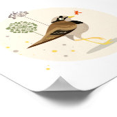 夏図解入りの、写真付きのの鳥 ポスター (角)