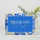 夏地中海ののモダンタイル「ありがとう」カード セーブザデート (スタンド正面)