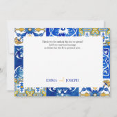 夏地中海ののモダンタイル「ありがとう」カード セーブザデート (裏面)