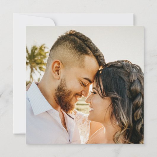 夏地中海ののモダン青「日付を保存」 招待状 (裏面)