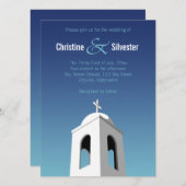 夏地中海の, 5.5 x 7.5結婚's 招待状 (正面/裏面)