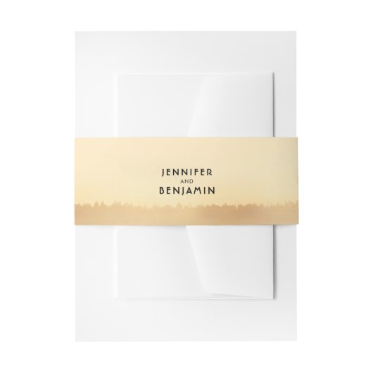 夏夕べサンセットフィ素朴ールド結婚ズ 招待状ベリーバンド (正面例)