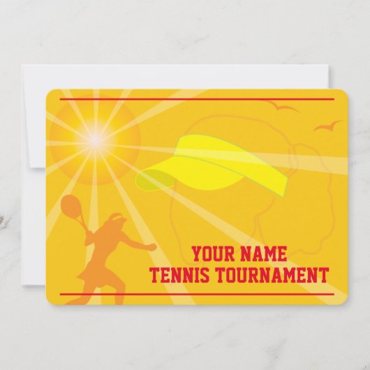 夏季テニスのトーナメント招待テンプレート 招待状 (正面)