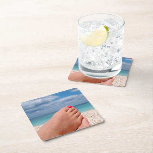 夏季休暇のコースター スクエアペーパーコースター (インサイチュ)