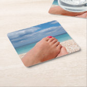 夏季休暇のコースター スクエアペーパーコースター (アングル)