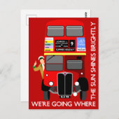 夏季休暇のロンドンの赤い二重デッカー映画バス ポストカード (正面/裏面)