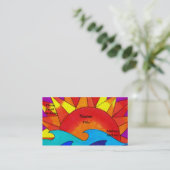 夏季太陽の名刺テンプレート 名刺 (スタンド正面)