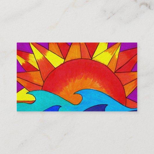 夏季太陽の名刺テンプレート 名刺 (裏面)