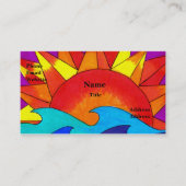 夏季太陽の名刺テンプレート 名刺 (正面)
