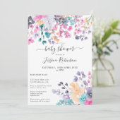 夏干し花フローラ水彩ベビーシャワー 招待状 (スタンド正面)